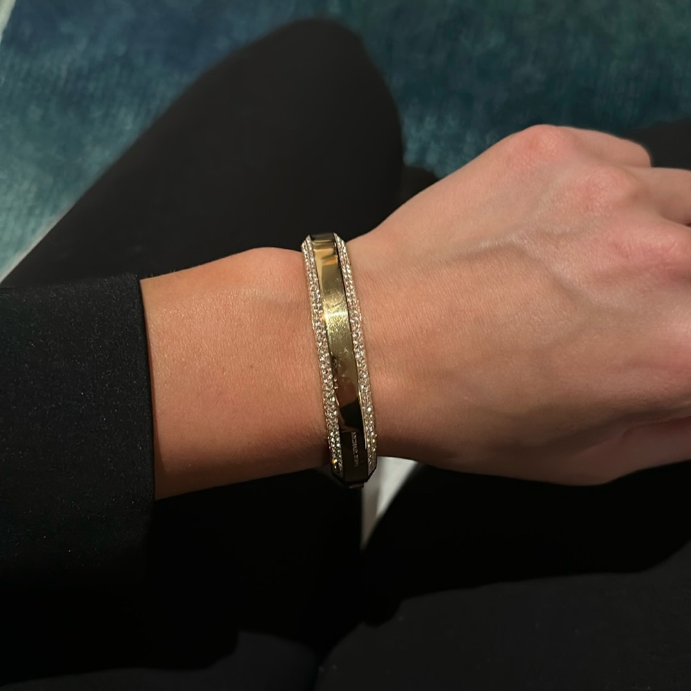 Michael Kors gold and rhinestone bangle bracelet